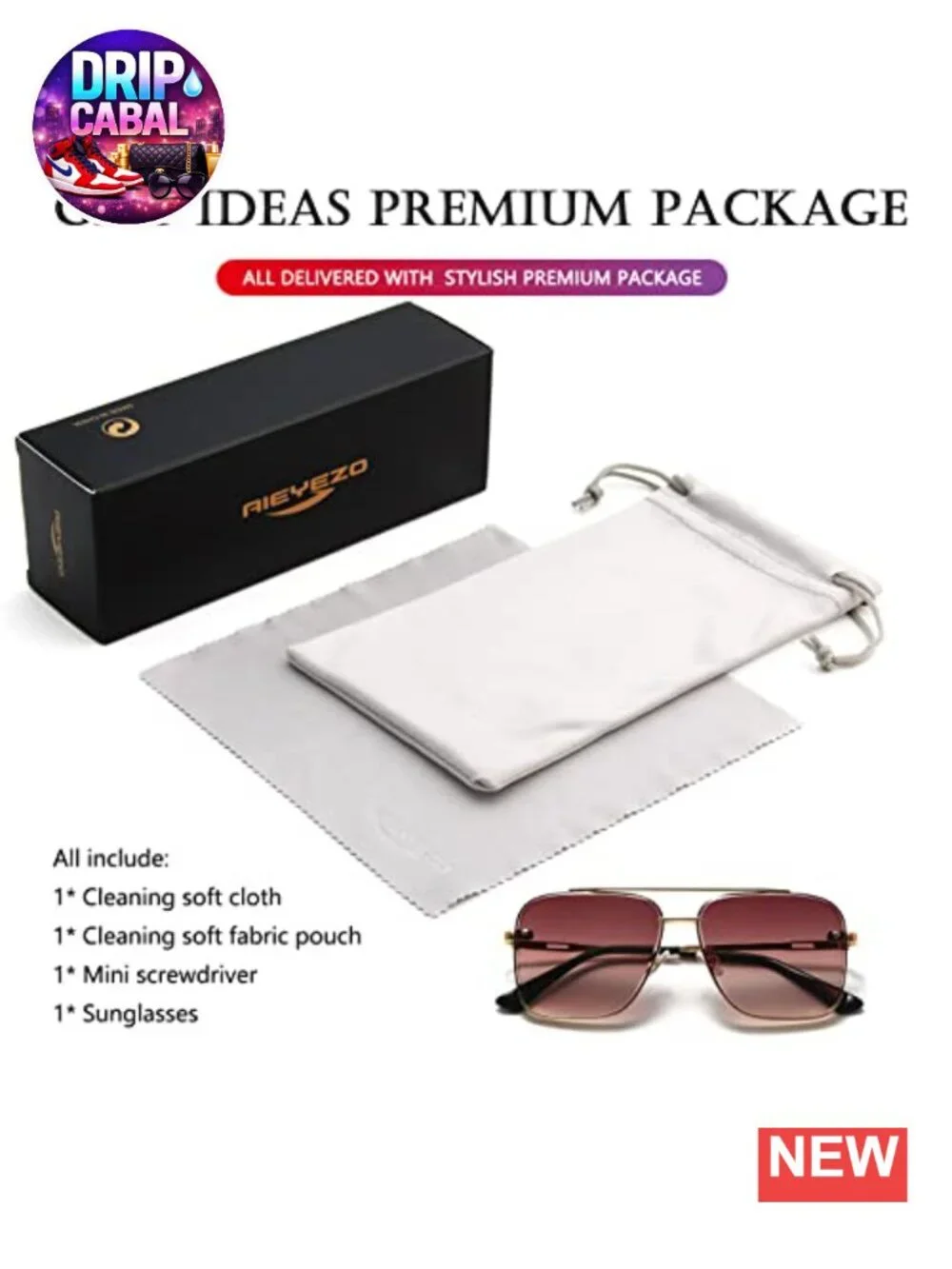Oversized Square Metal Frame Sunglasses